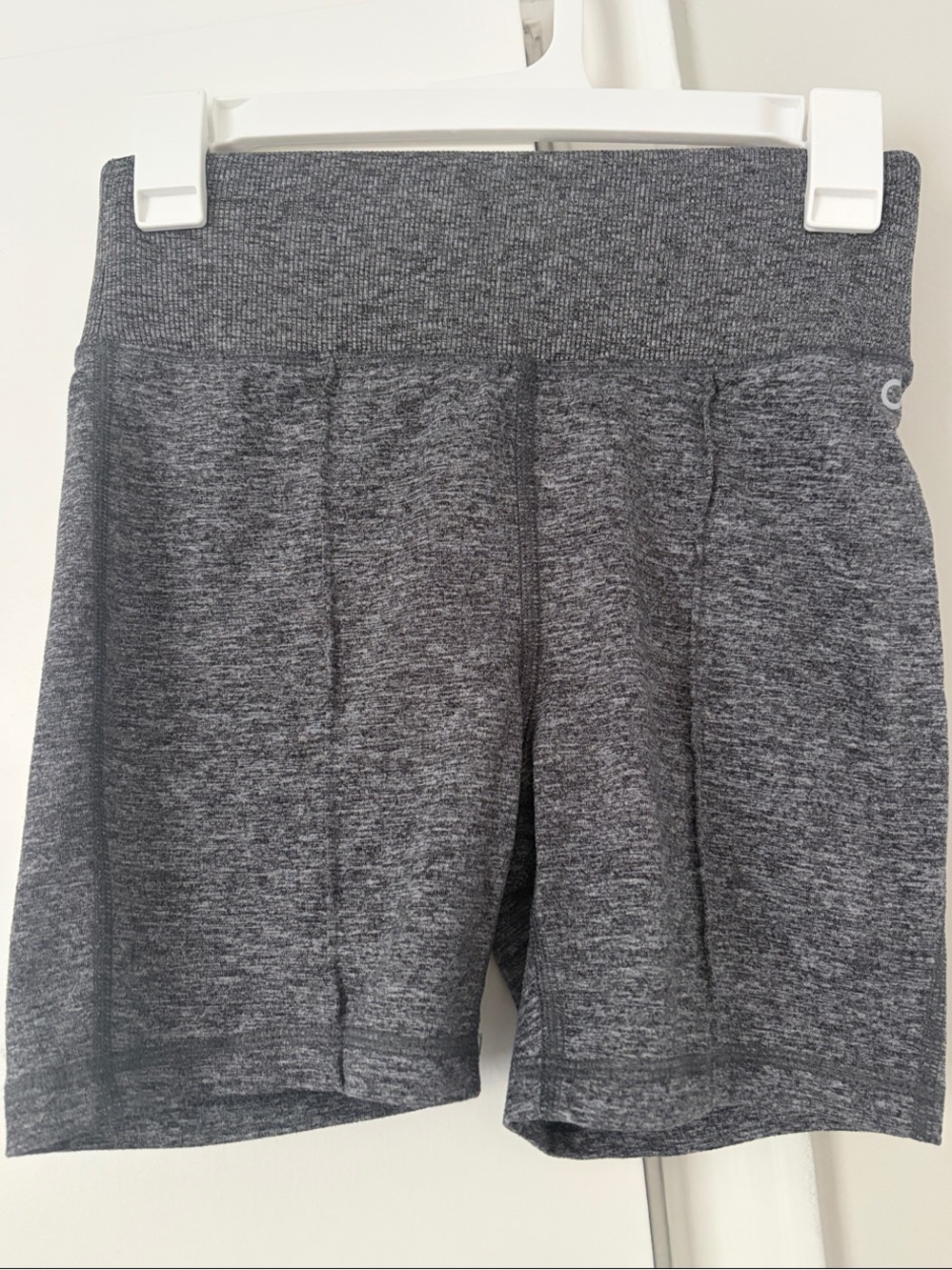 Women’s High-Waist Athletic Shorts - Dark Heather Gray - Brushed Jersey Soft